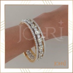Solitaire and Colour stone Bangles 3 pcs