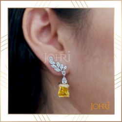 Rectangle yellow earring