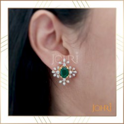 Green cz earring