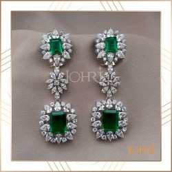Emerald long earring