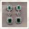 Emerald long earring